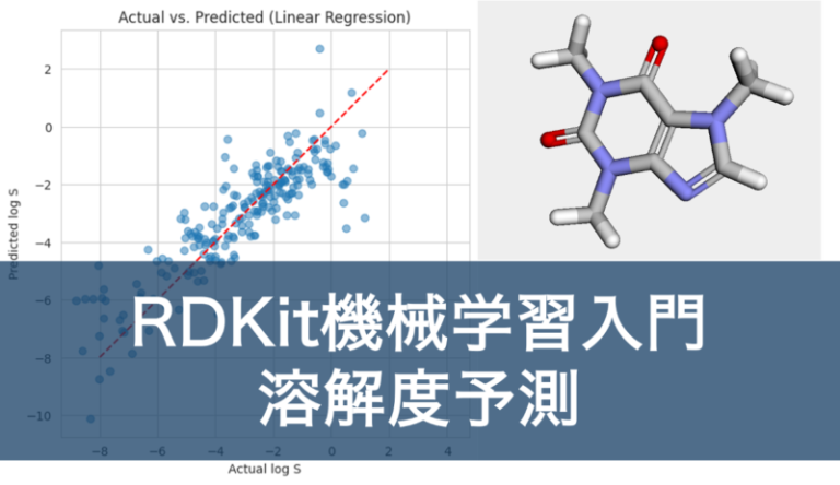 【RDKit機械学習入門】Pythonで化合物の水溶解度を予測してみよう